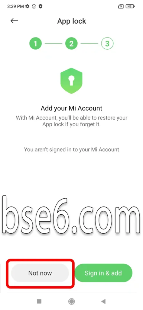 enabling app lock