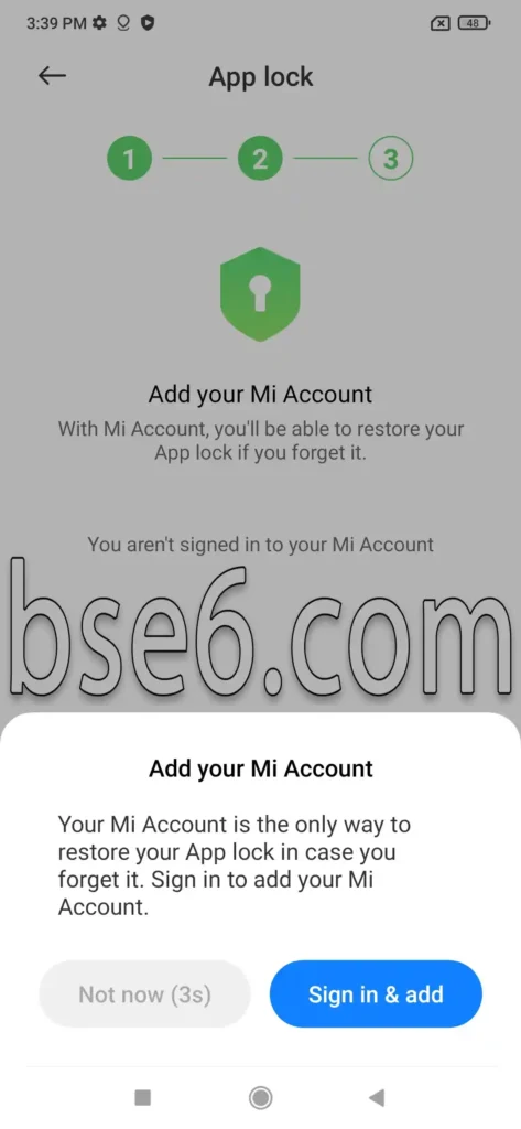 enabling app lock