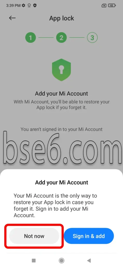 enabling app lock
