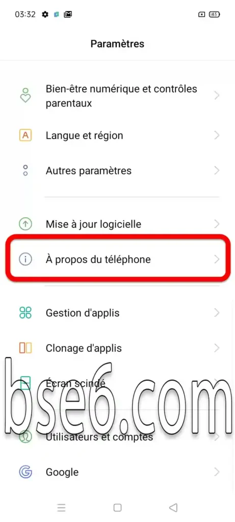 Activer les options développeur sur Realme