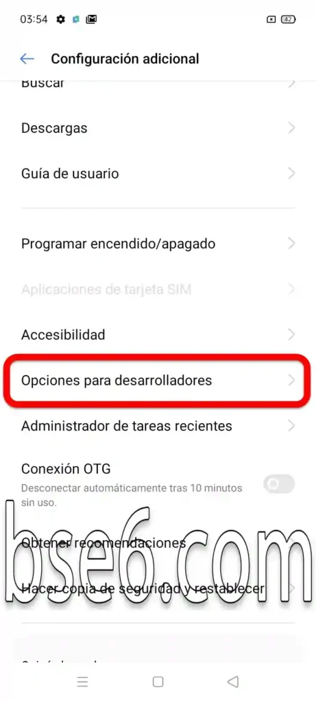 Cómo activar opciones de desarrollador en Realme