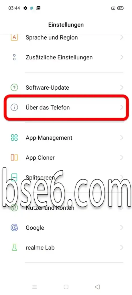 Entwickleroptionen auf dem Realme aktivieren