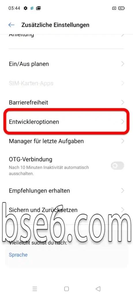 Methoden zum Aktivieren und Deaktivieren der Entwickleroptionen für das Realme