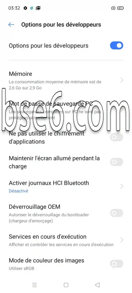 Méthodes pour activer et désactiver les options développeur sur Realme