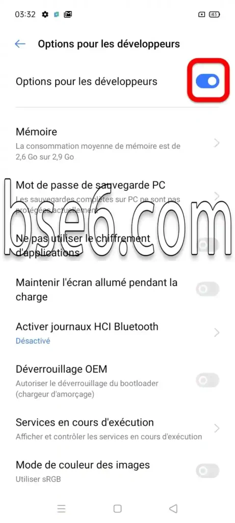 Méthodes pour activer et désactiver les options développeur sur Realme
