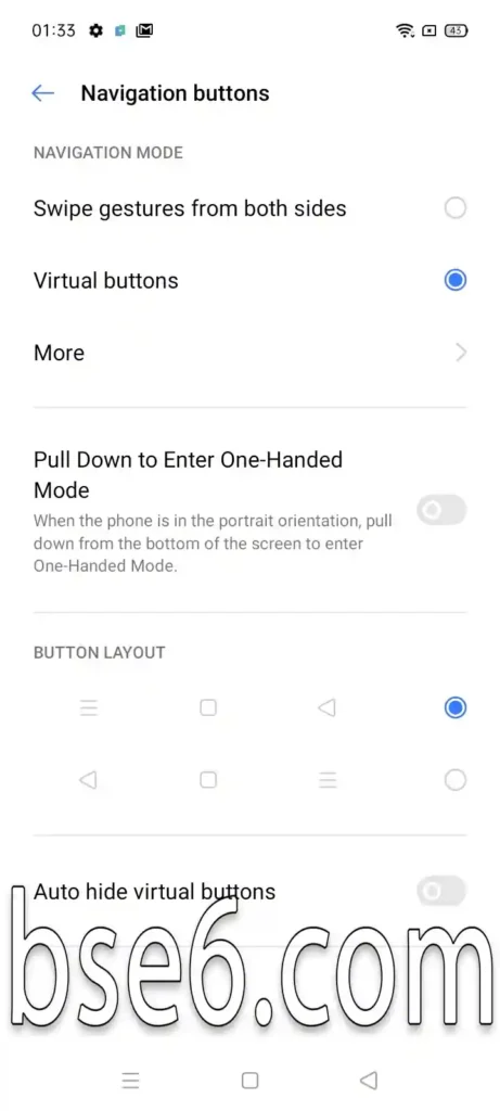 Navigation buttons on Realme