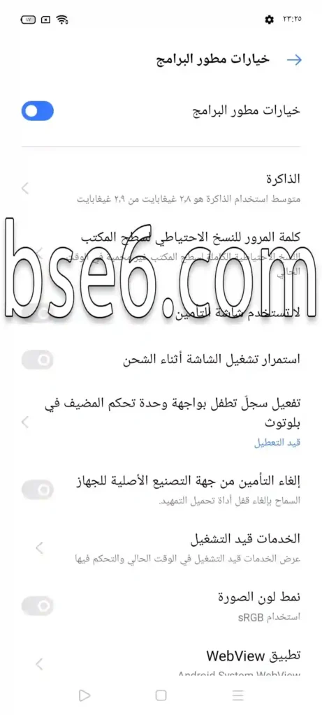 كيفية تمكين خيارات المطور ريلمي