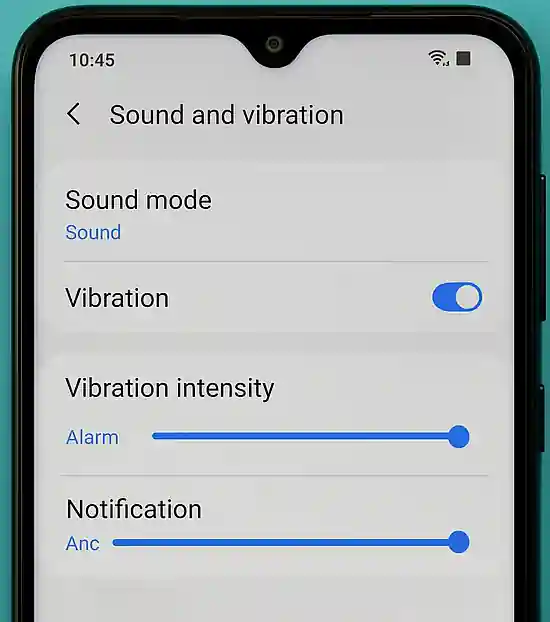 control the vibration settings