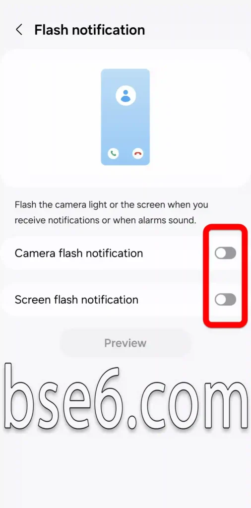 Turning on the flash when receiving notifications on Samsung Turning on the flash when receiving notifications on Samsung
