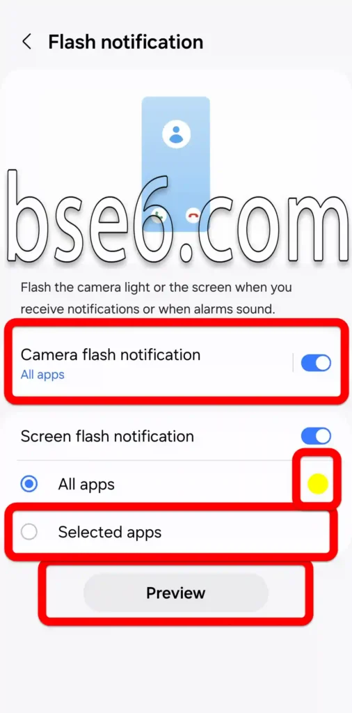Turning on the flash when receiving notifications on Samsung Turning on the flash when receiving notifications on Samsung