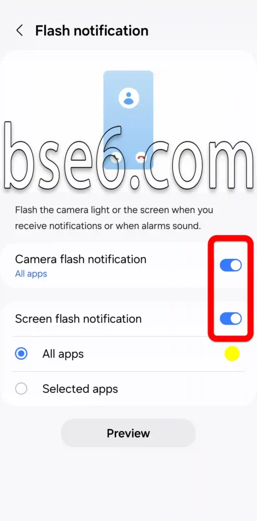 Turning on the flash when receiving notifications on Samsung Turning on the flash when receiving notifications on Samsung