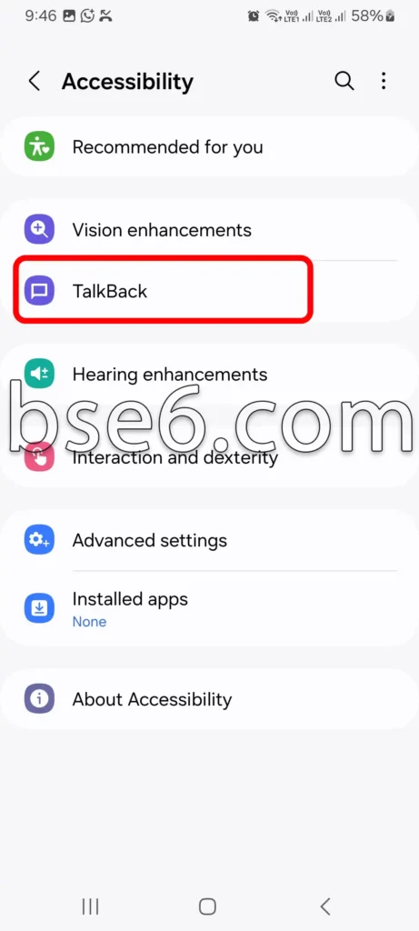 Enable and Disable TalkBack on Samsung Enable and Disable TalkBack on Samsung