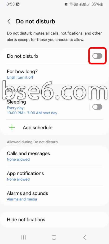 Activer le mode Ne pas d&eacute;ranger sur votre t&eacute;l&eacute;phone Samsung